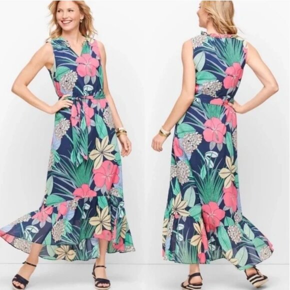 Talbots Dresses & Skirts - talbots voile hibiscus maxi dress